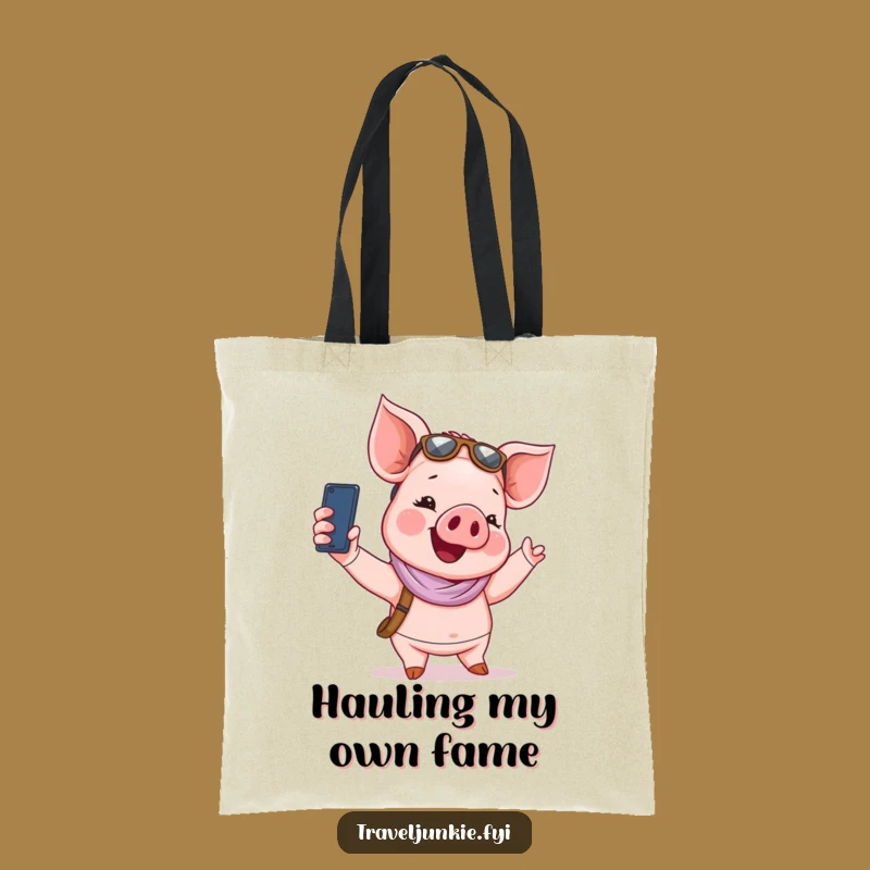 Funny Piglet Tourist Tote Bag: Carry Your Memories with Humor
