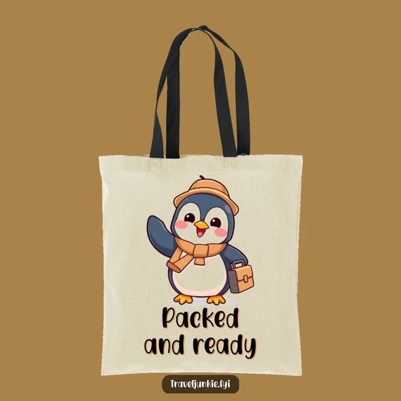 Funny Penguin Adventure Tote Bag: Carry Your Gear with Humorous Farewell Style